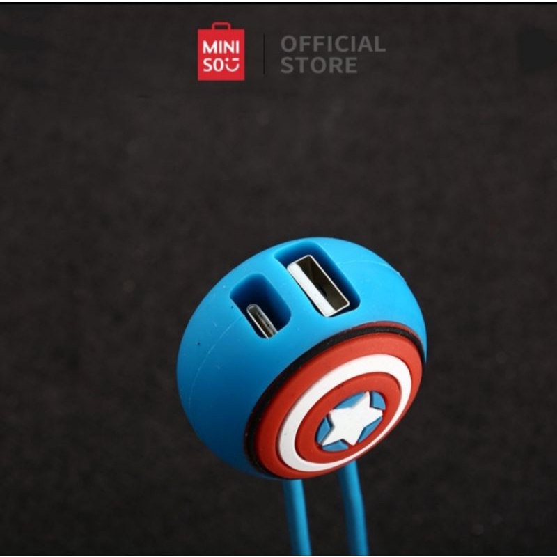 Miniso Kabel Data Usb Type-C Marvel Type C Kabel Data Captain Iroman Fashion