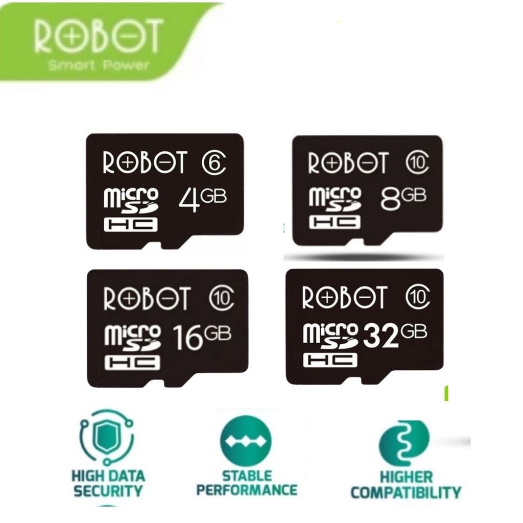 ROBOT Memori Card/Kartu Micro SD 4Gb, 8Gb, 16Gb, 32Gb, 64Gb