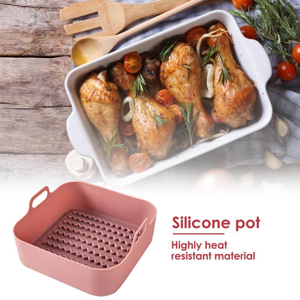 【 ELEGANT 】 Air Fryer Tray Replacemen Mudah Dibersihkan Pizza Reusable Fried Chicken Basket Mat Liner Tatakan Panci Oven