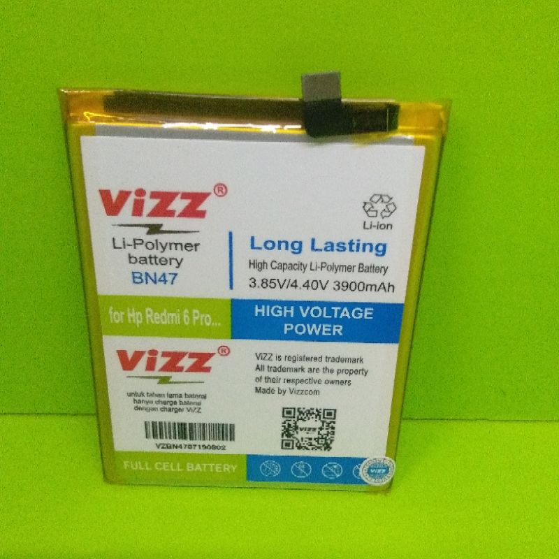 baterai vizz bn47 baterai double power