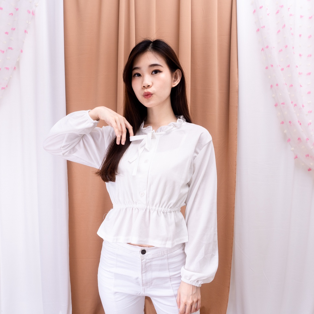 IL - Blouse Mikela Fashion Wanita - Mikela Blouse Wanita Bahan Crepe