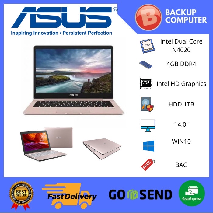 ASUS X441MA GA033T N4020 4GB 1TB W10 14.0 DVD GLD