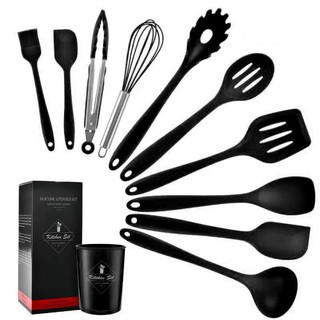 11in1 SET+STAND Silicone Kitchen Utensil Set Spatula Cooking Set PEFE