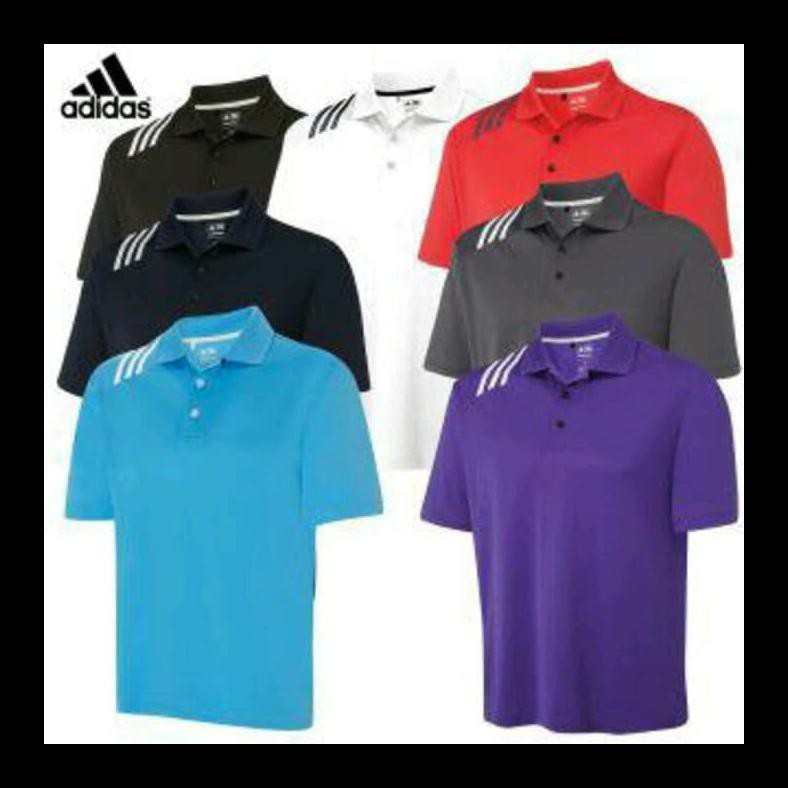 READY STOK KAOS KERAH BIG SIZE/POLO SHIRT BIG SIZE/BAJU BIG SIZE (ADIDAS STRIP) KAOS POLO PRIA MURAH