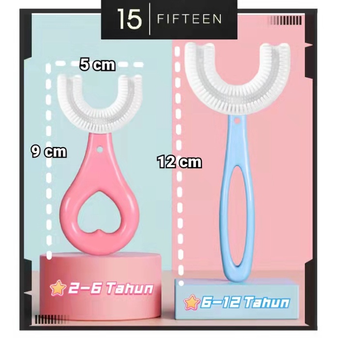 15 SHOP --- Sikat Gigi Anak Bentuk U Bahan Silikon / Tooth Brush Baby Silicon / Training Toothbrush / Sikat Gigi Silikon