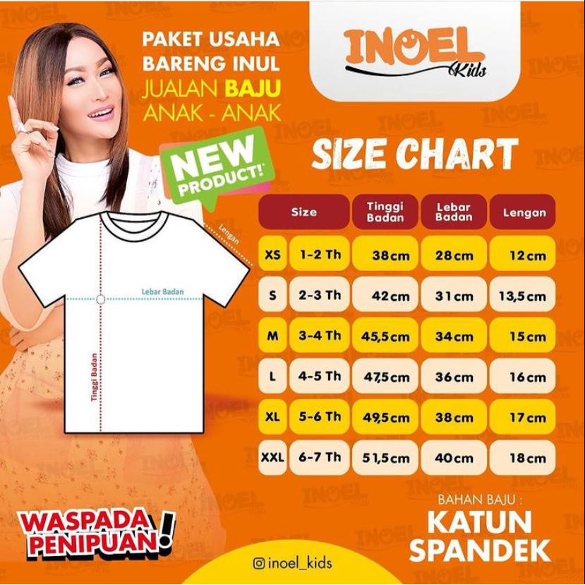 KAOS INOEL - Kaos Anak Karakter 1-8 Tahun | Kaos Anak Lucu | Kaos Printing Anak