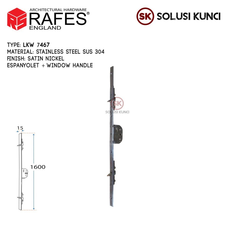 Kunci Jendela RAFES ENGLAND SUS 304 (LKW 7467)