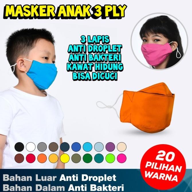 Masker Anak Masker Kain 3D 3 Lapis Duckbill 90-fitmekitchenbdg dijamin