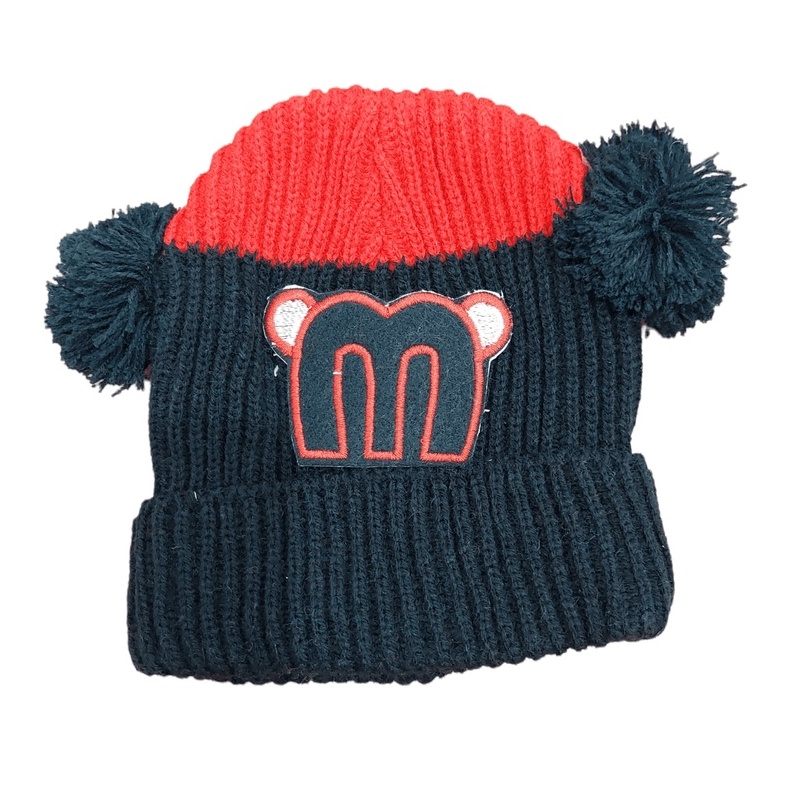 Kupluk Rajut Anak / Bayi / Balita Inisial M Model Pompom Laki Perempuan Usia 0 Bulan - 3 Tahun Kualitas Premium