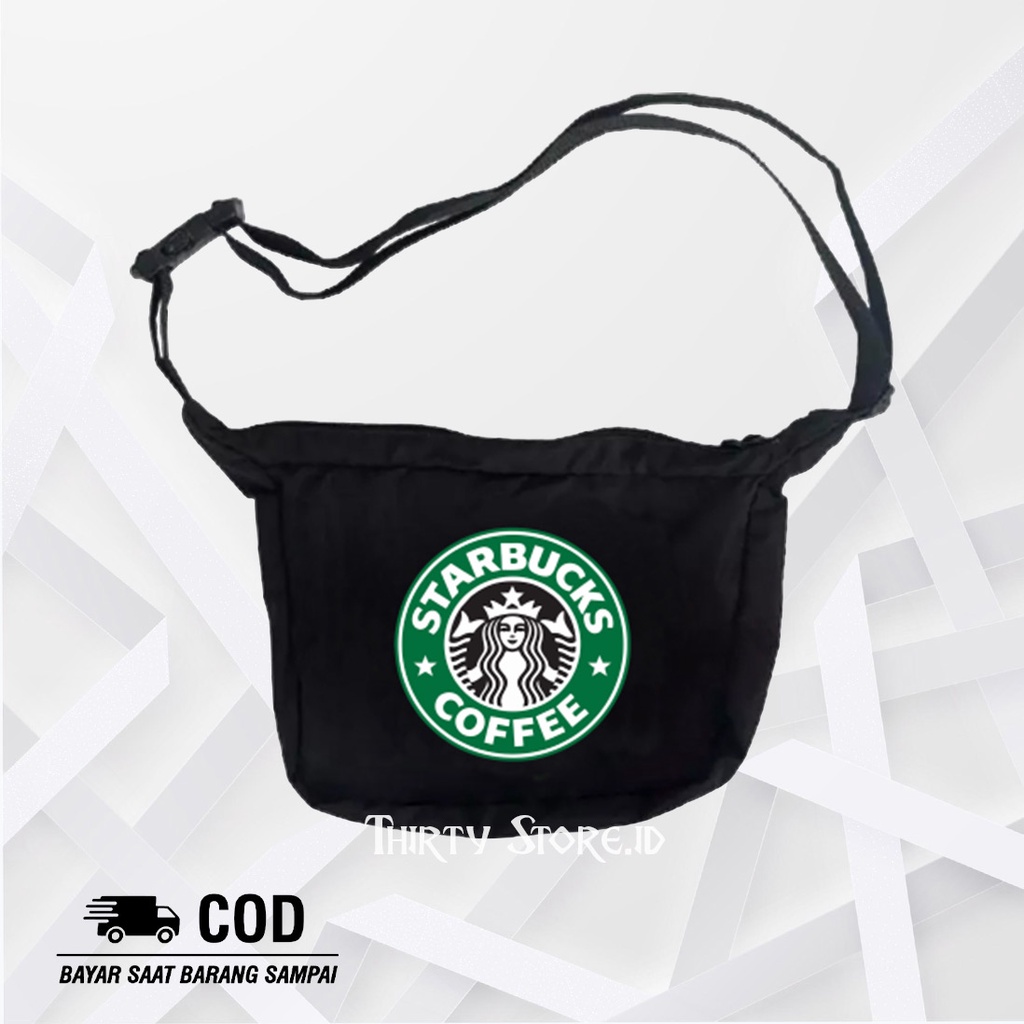 Sling Bag New Starbuck Slingbag Pria Wanita / Tas Selempang New Slempang Semi Canvas | Thirtystore.Id