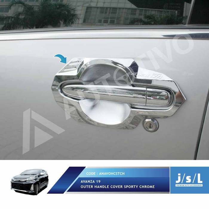 JSL Mangkok Pintu Avanza 2019 Outer Handle Cover Sporty Chrome