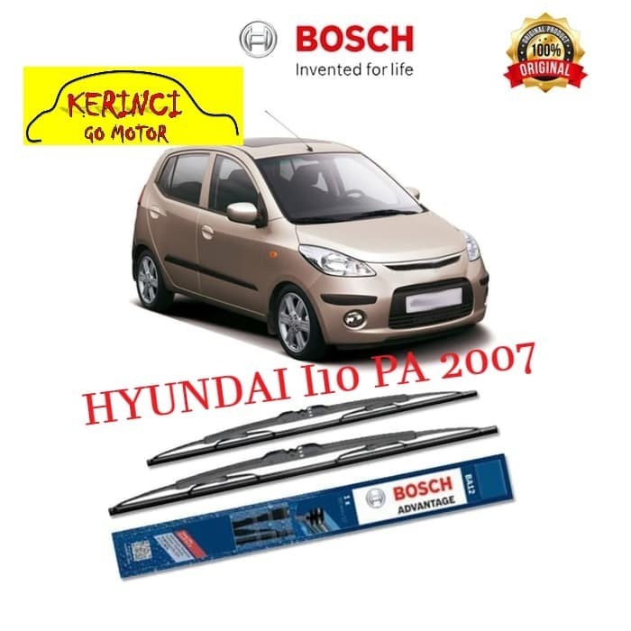 WIPER HYUNDAI I10 PA 2007 BOSCH ADVANTAGE 22&quot; &amp; 16&quot; SEPASANG WIPER