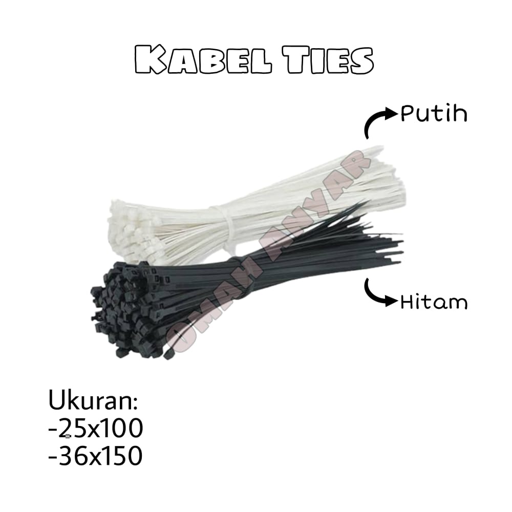 Kabel Ties Tis Ukuran 20x100mm 27x250mm Hitam