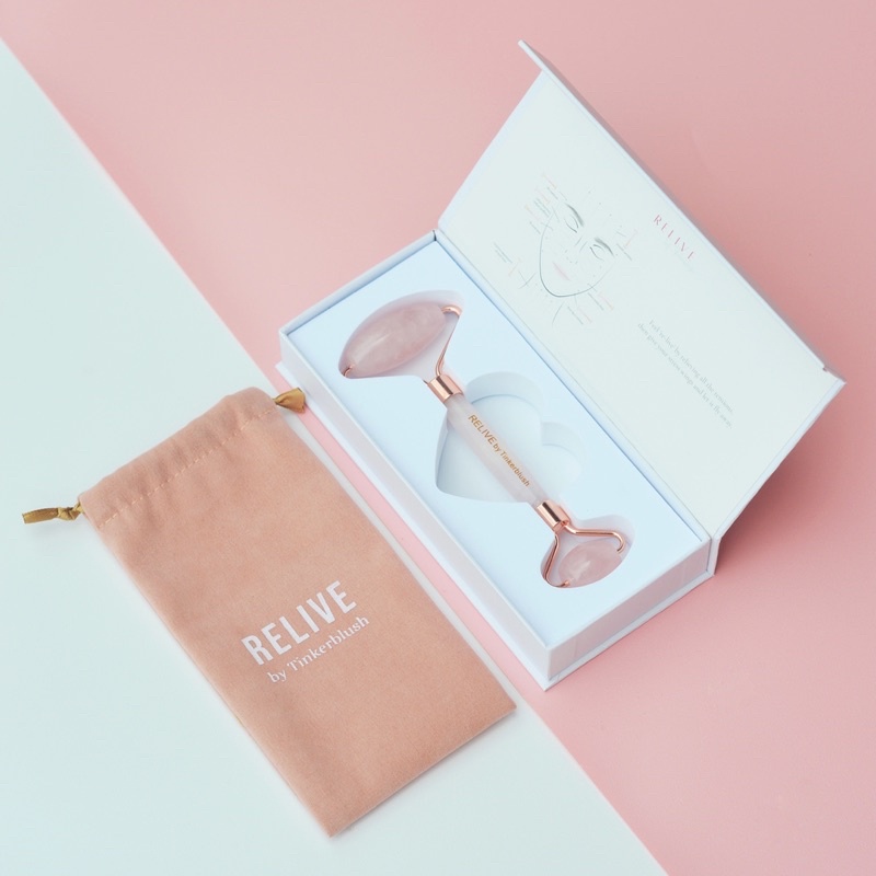 [RELIVE by Tinkerblush] Rose Quartz Face Roller 100% Batu Asli