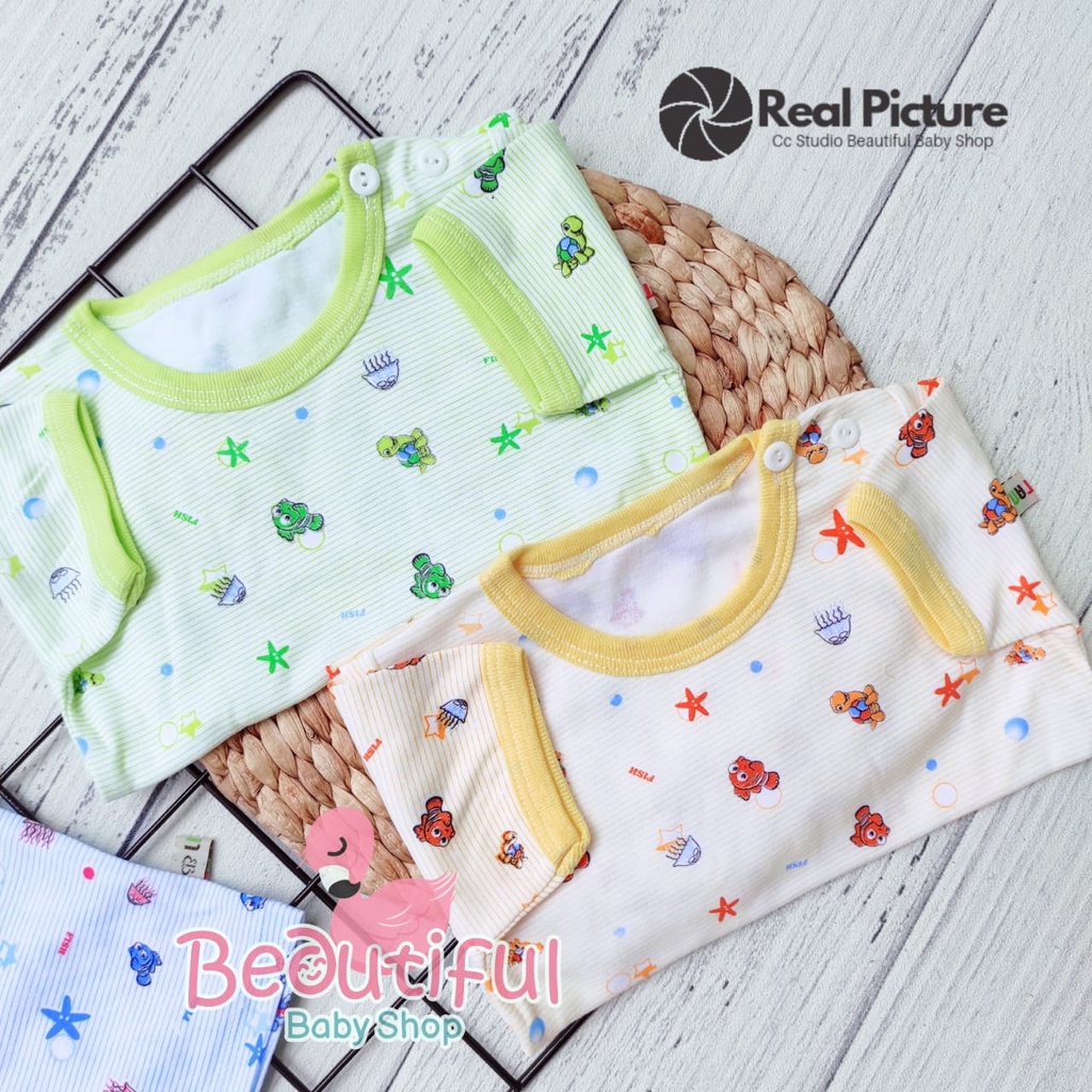 Setelan Baju Bayi Lengan Pendek Celana Panjang Motif Nemo / Set Piyama Bayi / Kaos Oblong Bayi / Baby.ou