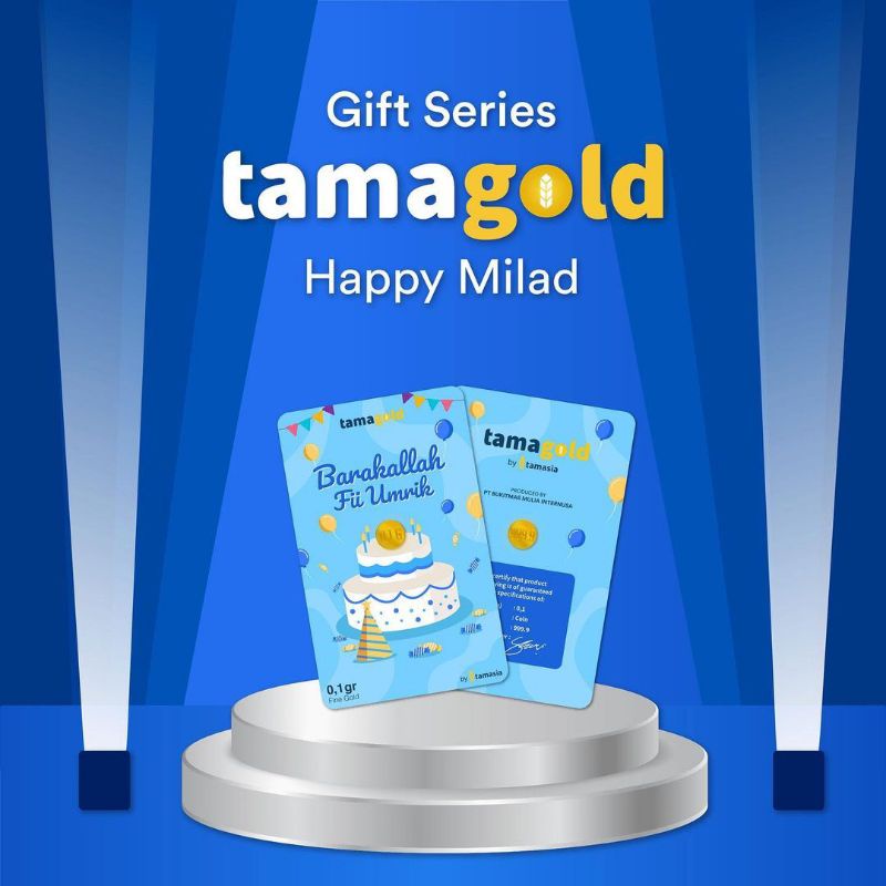 Emas Mini 0.1gr | Tamagold Series Barakallahu Fi Umrik | Logam Mulia