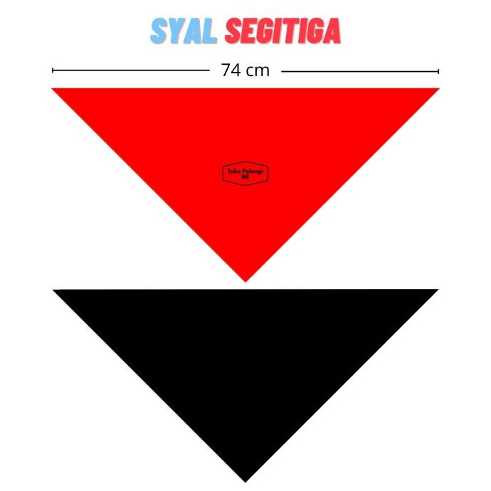 Slayer Syal Hitam dan Merah Polos Segitiga