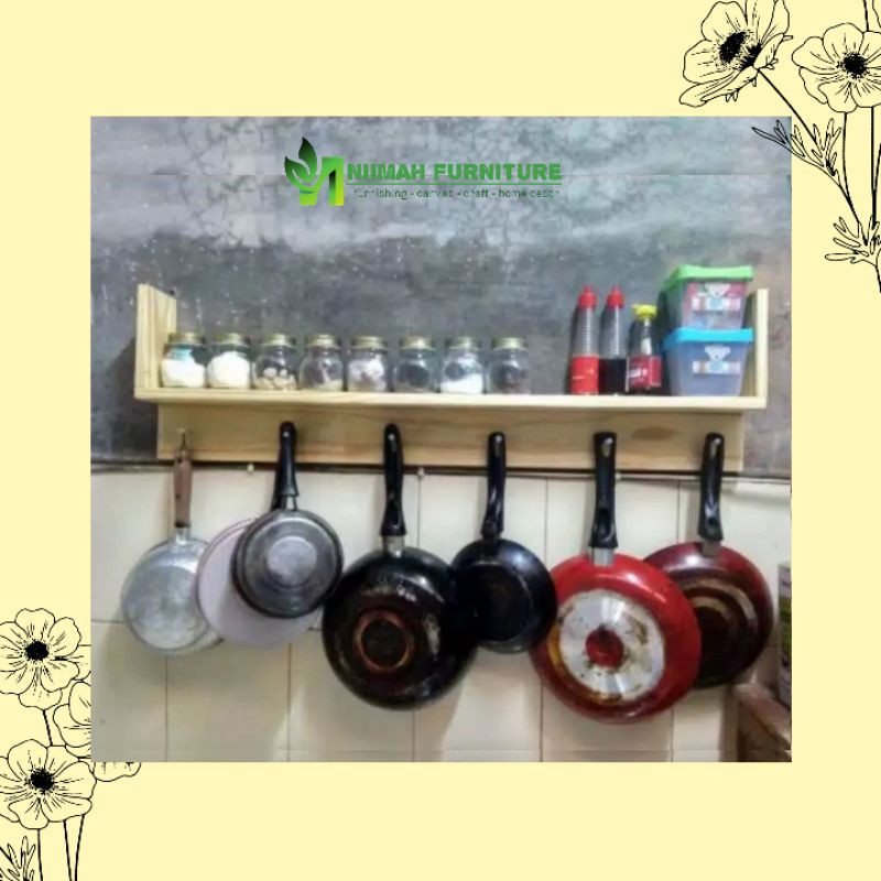 Rak Bumbu Dapur Gantung Kayu Jati Belanda