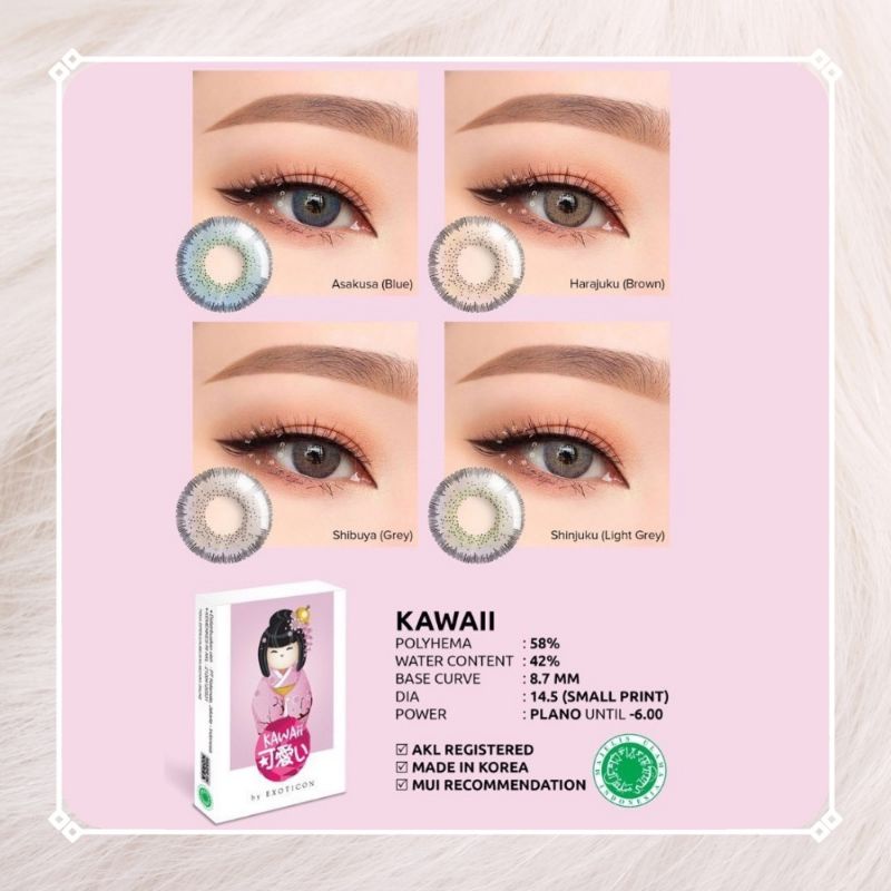 Soflens KAWAII by x2 exoticon / Softlens X2 Kawaii Made in Korea NORMAL/MINES