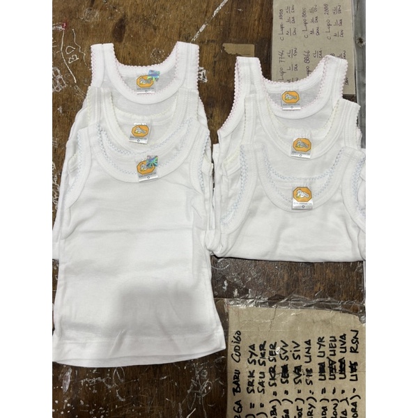 (6pcs) Singlet dalaman anak Finka putih polos katun termurah