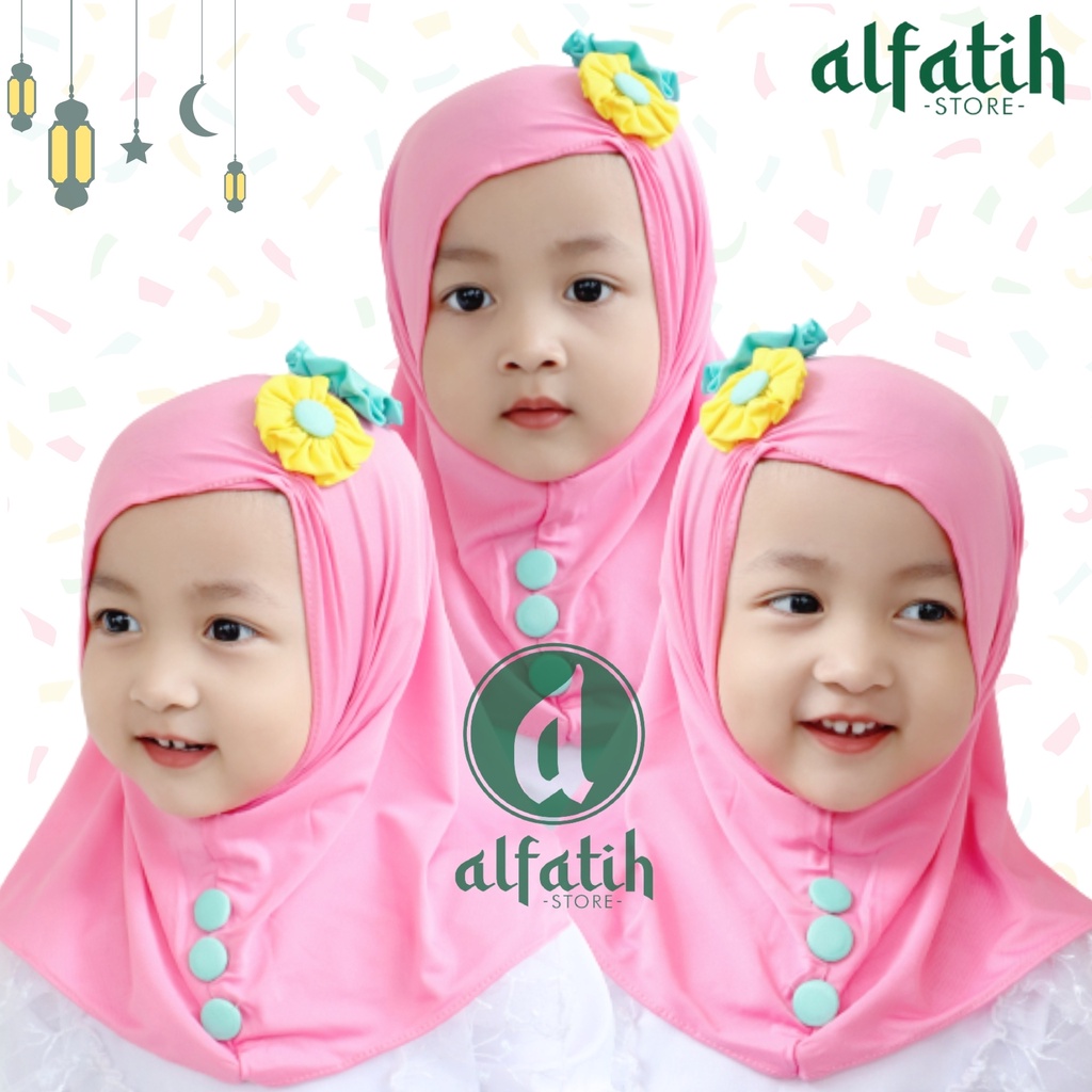 ALFATIH STORE / Jilbab Anak Fariza Kids Bunga Samping / Jilbab Anak Murah/ HIJAB ANAK / HIJAB BAYI