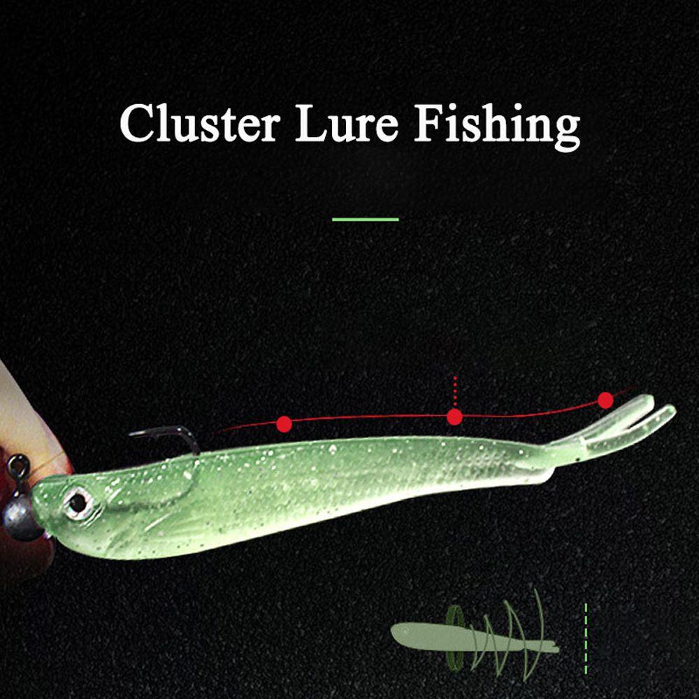 Augustina Cluster Soft Lure Lifelike Bahan Lembut Kail Pancing Alat Pancing Pecinta Pancing Aksesoris Pancing Umpan Pancing