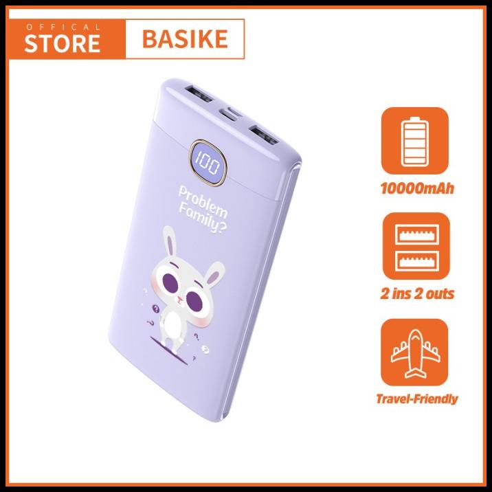 Powerbank 10000Mah Basike 5V 2A Keluaran Ganda Ringan Leddisplay Satwa