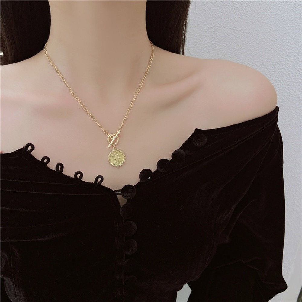 Simple Portrait Necklace Female Accessories 2021 New Ins Hip-hop Clavicle Chain for Women Ladies