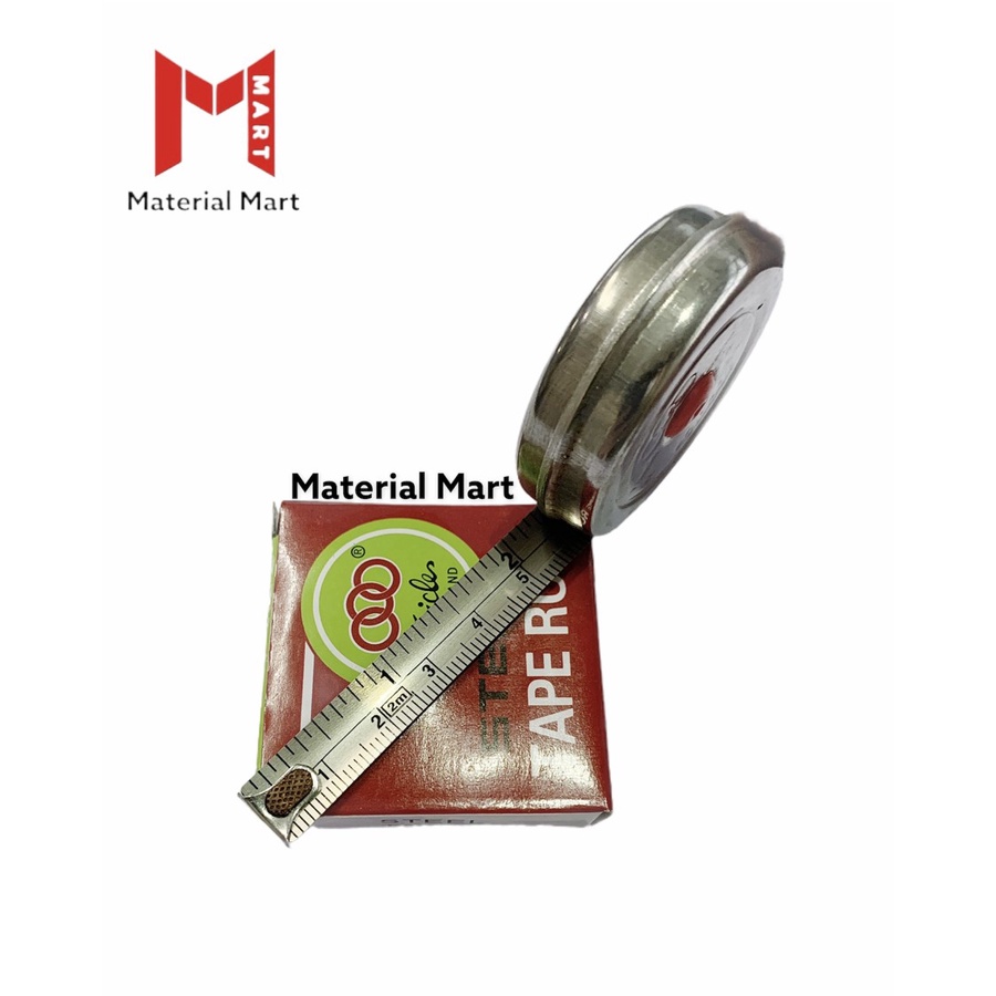 Meteran Besi 2 Meter | Meteran Bulat 2M | Meteran Jengkol | Steel Tape | Material Mart