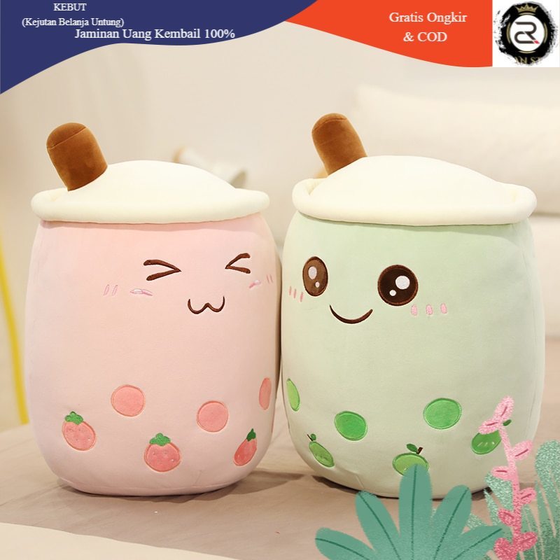 BONEKA BUBBLE TEA BOBA MILK TEA BROWN SUGAR DOLL BANTAL  30cm UKURAN SEDANG