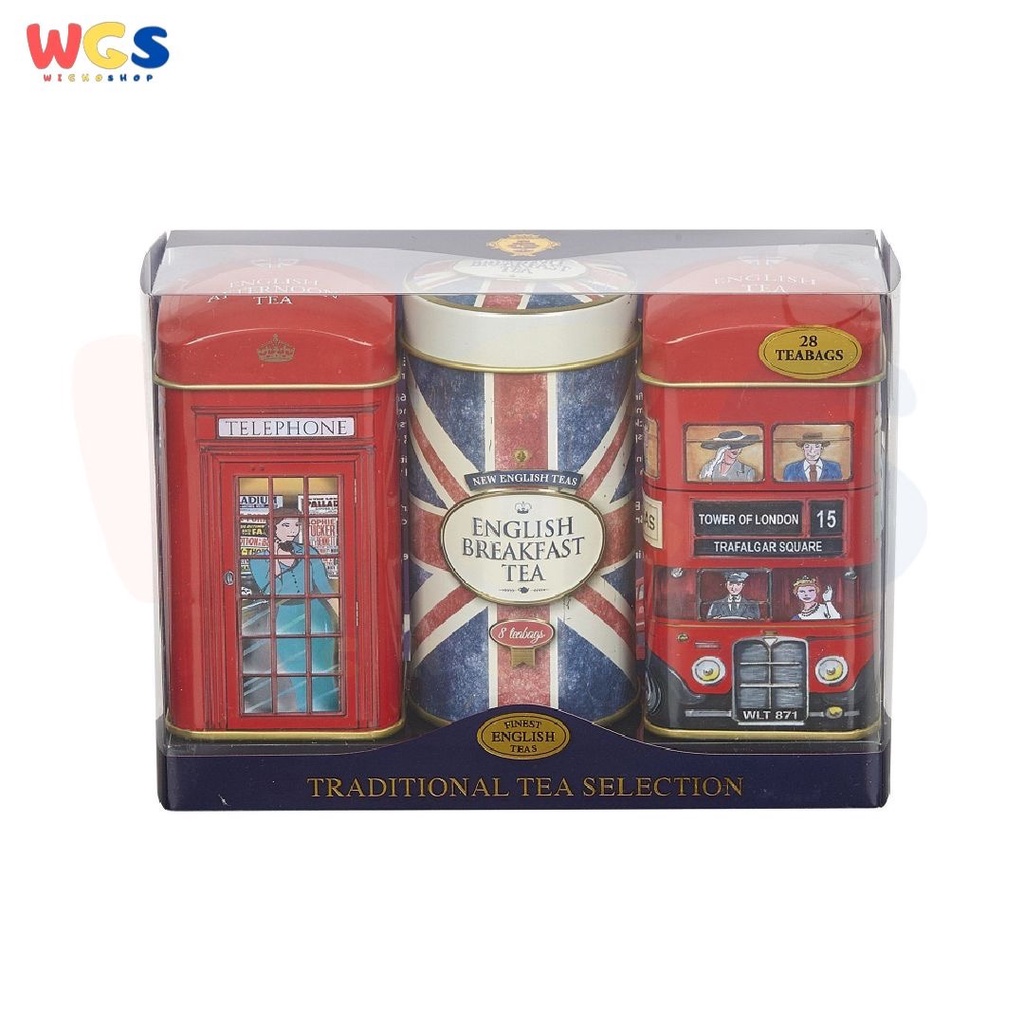 New English Teas Heritage Tea Selection Triple Tea Tins 28 Tea Bag 56g