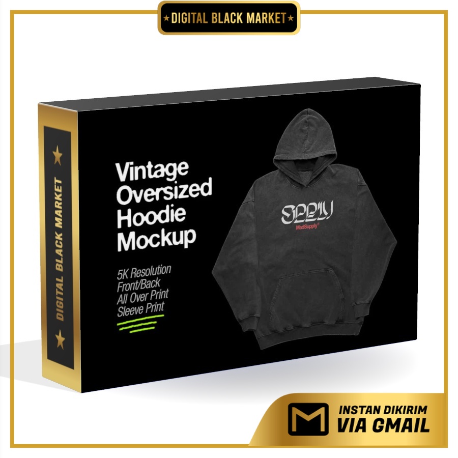 Vintage Pullover Hoodie Mockup - Photoshop