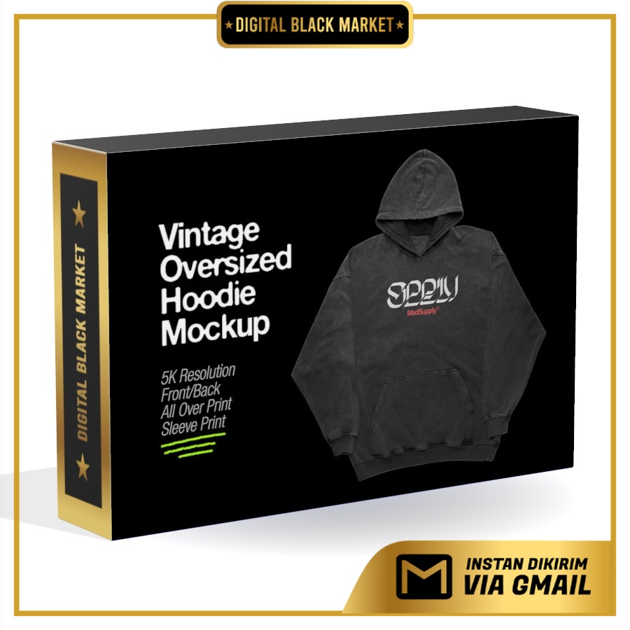 Vintage Pullover Hoodie Mockup - Photoshop