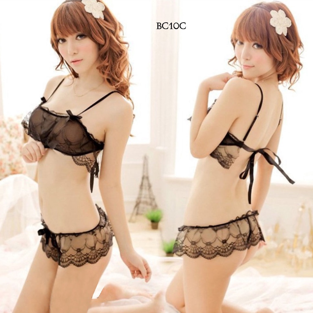 [SIAP KIRIM] SET CD G STRING SEXY WANITA PAKAIAN DALAM PREMIUM HITAM BC10C