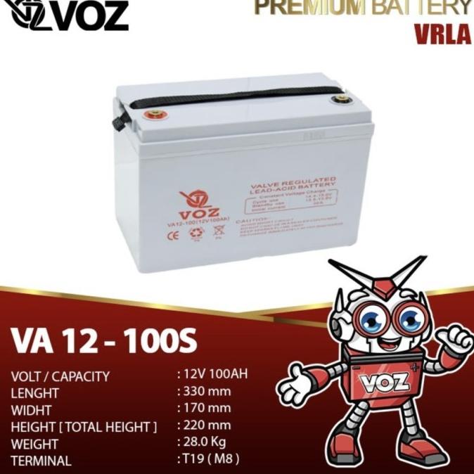 @@@@] AGA88 Baterai Aki VOZ 12V 100Ah Batre UPS PLTS Lampu Jalan Panel Surya
