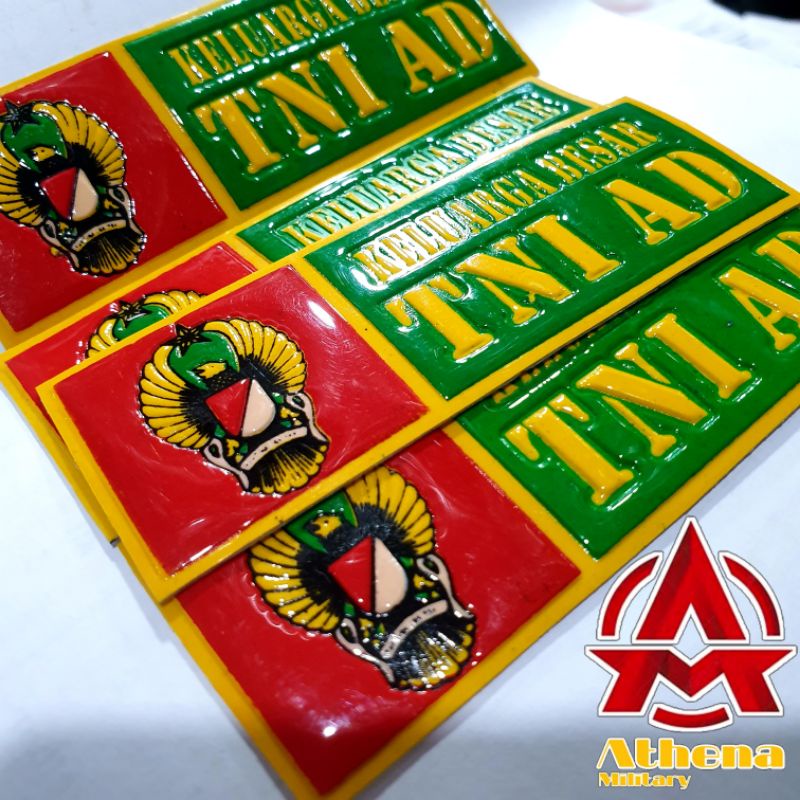 Stiker plat embos TNI AD 1 pasang ( 2 buah )  | Stiker plat motor TNI AD | stiker TNI AD | Stiket plat TNI AD Sticker Plat Embos untuk mobil atau motor.