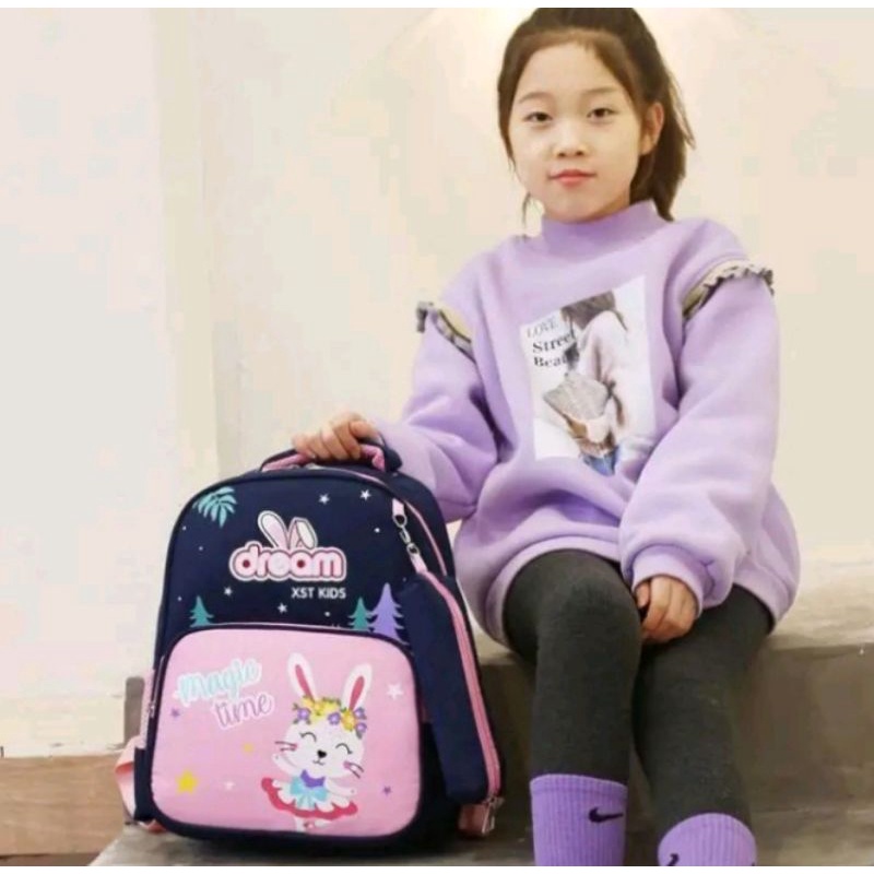 DAEYBAG-TAS RANSEL ANAK MOTIV PRINT RABIT MAGIC TIME DREAM TERCANTIK