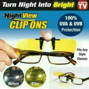 Clip On Kaca Mata Night View Into Bright 100% UVA&amp;UVB Protection