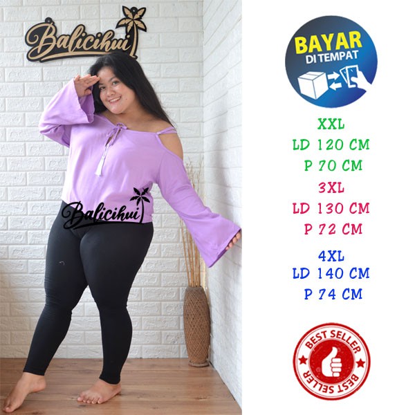 Balicihui Top Tassel Jumbo Atasan 4XL Tassel Jumbo Plus Size Big Size Blouse Wanita