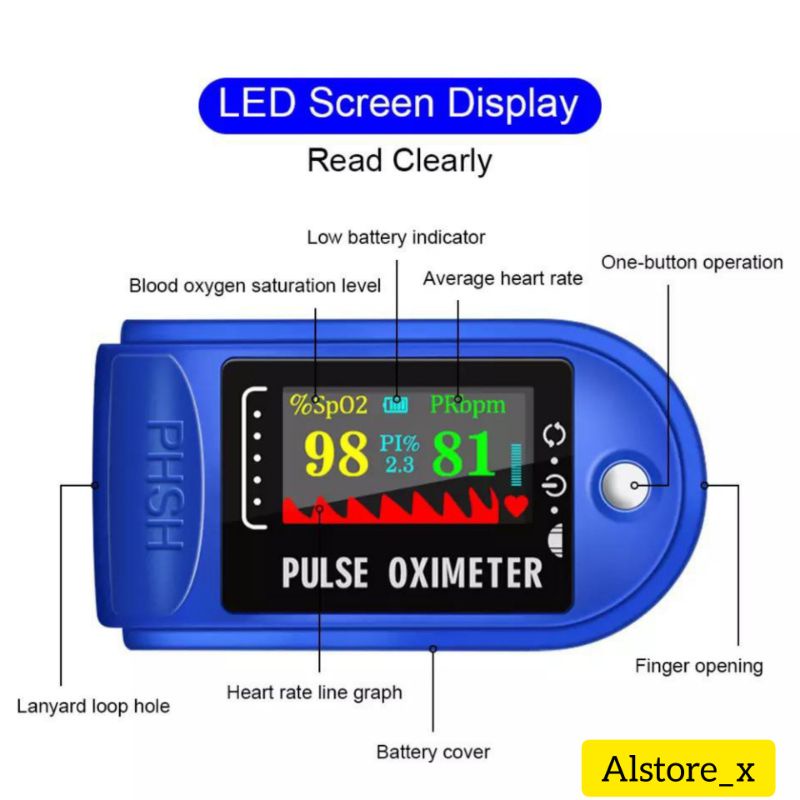 Oximeter LK88 - Oxymeter LK88 - Pulse oximeter LK88 - Alat cek saturasi oksigen - Pulse oximetri
