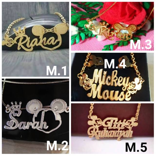 Kalung Nama Mickey Mouse || Miki Mouse || Tempah Nama Minie Mouse imut