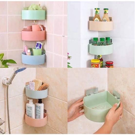 IKILOSHOP TRIANGLE SHELVES RAK SIKU TEMPAT SABUN RAK SERBAGUNA Kamar Mandi Sudut Segitiga Serbaguna Tempel Dinding