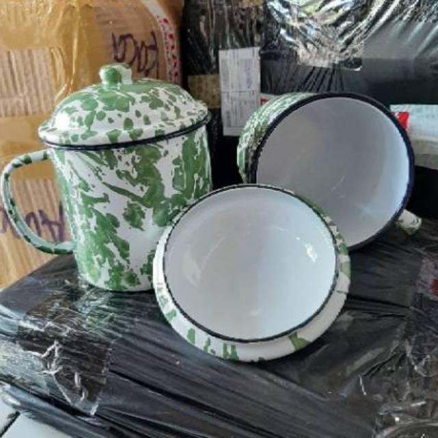 Gelas Mug Cangkir Enamel Seng Kaleng Blirik Blurik Jadul Vintage 9cm, 10 cm, 12 cm