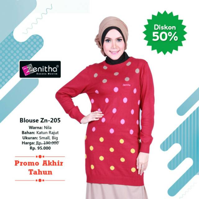 Zenitha,ZN 205 merah,atasan rajut murah,blus dewasa zn 205 ungu murah