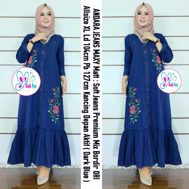 Andara maxi dress | jeans dark Girls Muslim Casual