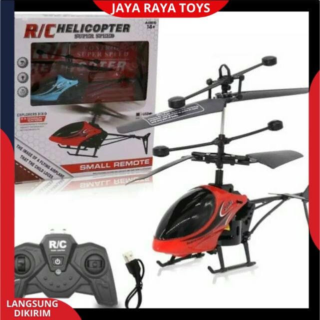 Helikopter Remote Control 2 CHANNEL Super Speed New Baterai Cas aircraft with led / Mainan Anak