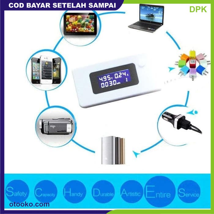 KCX Kabel LED USB Tester Voltase Ampere Capacity Arus Meter Digital