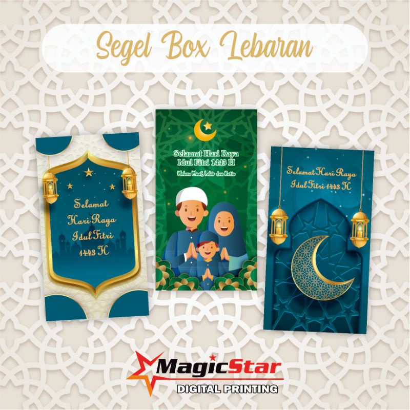 

Segel Box Stiker Edisi Lebaran Idul Fitri Hampers Lebaran Kado Idul Fitri Kartun Elegan Amplop Lebaran