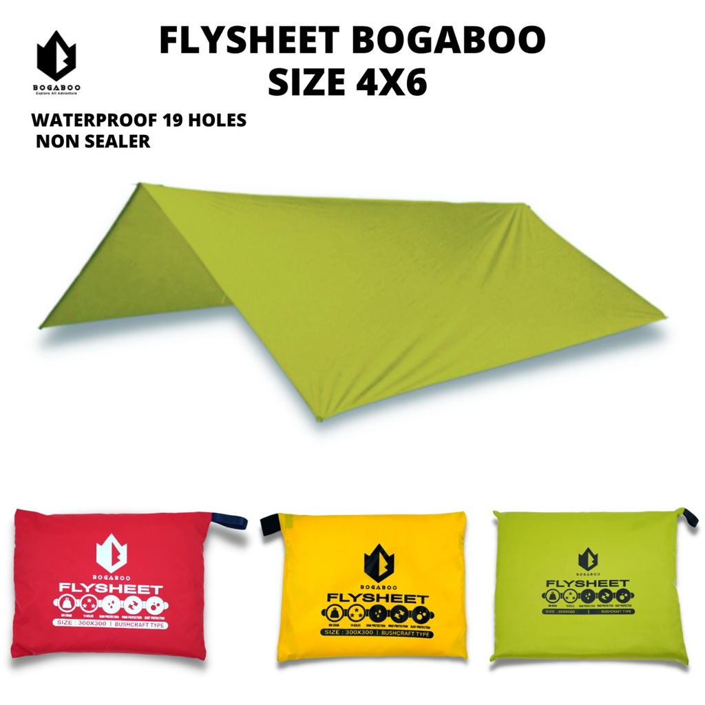 Flysheet 4x6 Meter merk BOGABOO - Pelindung Tenda 19 Lubang - flysheet