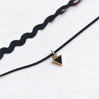  Gelang  Tangan  Model 2 Layer Gaya Retro Warna Hitam untuk  